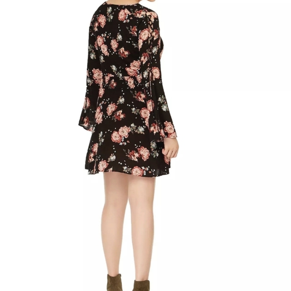 AMERICAN RAG LACE UP BELL SLEEVE DRESS - Picture 2 of 3